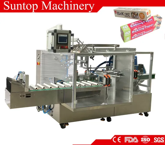 Automatic Box Packing Packaging Cartoning Machine Machinery for Cling Film Roll Aluminium Foil Roll Baking Paper Roll