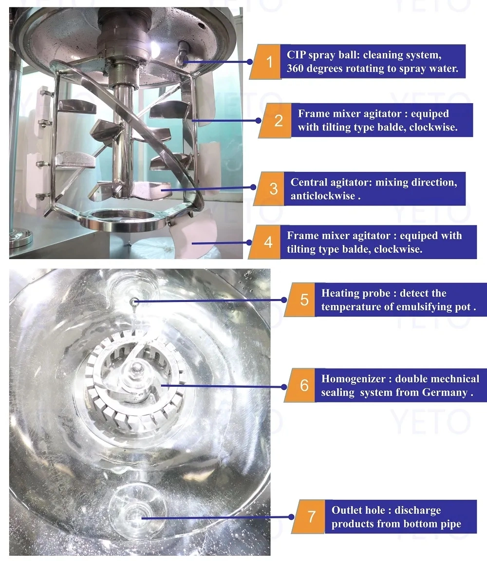 Vacuum Homogeneous Emulsifying Machine Cosmetics Agitator Sun Screen Emulsification Blender /Mixer Machine