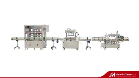 Máquina automática de enchimento de garrafas de creme de óleo líquido de qualidade com linha de rotulagem de tampa